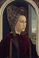 Domenico Ghirlandaio, (antatt) Portrett av Clarice Orsini, hustru av Lorenzo den storslåtte, før 1494