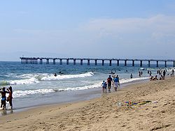 Hermosa Beach pier on a hot summer day