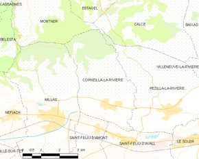 Poziția localității Corneilla-la-Rivière