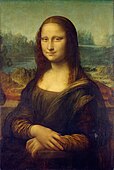 Мона Лиза, Леонардо да Винчи, около 1503—1506 гг., тополь, масло, 77 × 53 см, Лувр, (Париж)