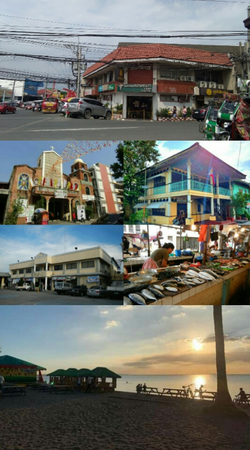 (From top, left to right): Downtown Crossing and Antonia Building, Holy Cross Parish Church, 1869 Old Tribunal Hall, Noveleta Municipal Hall, Public Market, Long Beach Resort.