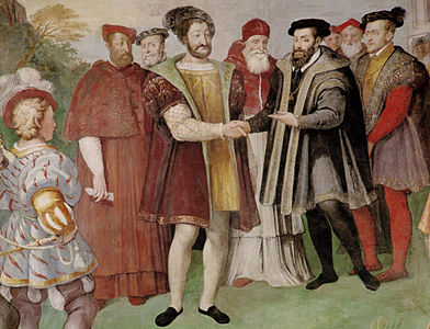 Freden i Nice. (Fördraget slöts mellan Frans I och Karl V med påve Paulus III som medlare.)