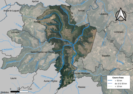 Vue aérienne du territoire communal.