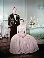 Princess Elizabeth (later Queen Elizabeth II) wearing the Greville Ruby Floral Bandeau Necklace, 1950