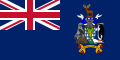 Bandeira das Ilhas Geórgia do Sul e Sandwich do Sul, um território ultramarinho do Reino Unido.