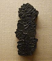Inkstick; carbon-based and made from soot and animal glue, China.