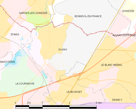 Mapa obce Dugny