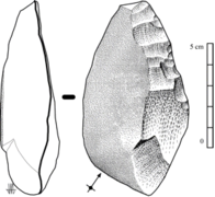 La raedera, una lasca preparada para curtir pieles, se generalizó en el Paleolítico medio