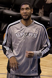 Duncan smiling on the court