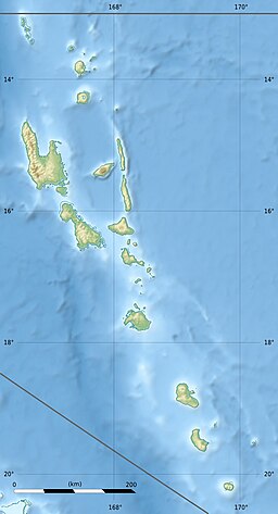 Luganvilles läge i Vanuatu