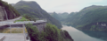 Geiranger fjord from climb parking lot (panorama)