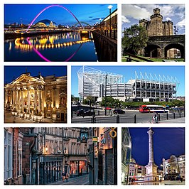 Een collage van Newcastle upon Tyne