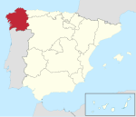 Situation géographique de la Galice en Espagne.