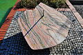 Marble equatorial sundial in the Europapark of Klagenfurt on Lake Woerth, Carinthia, Austria