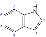 Skeletal formula with numbering scheme