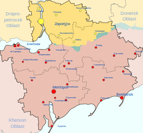 Localisation de Oblast de Zaporojié