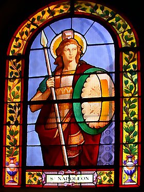 Vitrail de saint Napoléon, en l’église Saint-Germain du Chesnay (Yvelines).