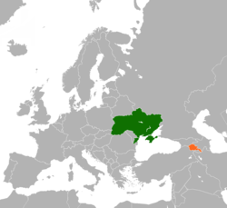 Map indicating locations of Ukraine and Armenia
