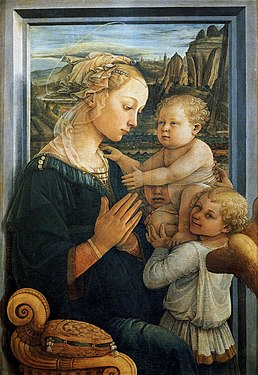 Fra Filippo Lippi : Madonna col Bambino e angeli, 1460-1465