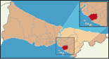 Karte der Türkei, Position von Maltepe hervorgehoben