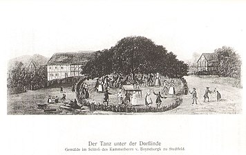 Der Tanz unter der Dorflinde (Danse sous le tilleul du village, 1915), copie d'une œuvre de la salle des fêtes du château de Boyneburgkschen.