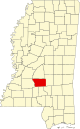 State map highlighting Simpson County