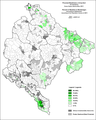 Percent of ethnic Muslims by settlements, 2011