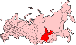 Иркутска област на картата на Русия