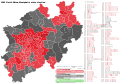 1995 North Rhine-Westphalia state election, Red is SPD, Black is CDU