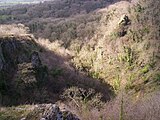 Looking down into Ebbor Gorge.