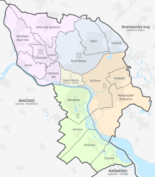 Административное деление Братиславы