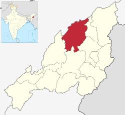 Mokokchung District's location in Nagaland