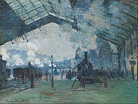 Příjezd vlaku na nádraží Saint-Lazare (1877)