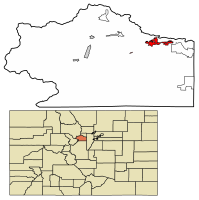 Location of Idaho Springs in Clear Creek County, Colorado.
