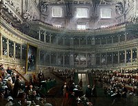 Парламент Королевства Сардинии в палаццо Мадама, под руководством Чезаре Альфьери, маркиза ди Состеньо, 1860 год.