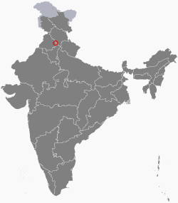 昌迪加尔於印度位置圖