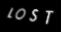 The wird "Lost" in white letterin on a black backgrund.
