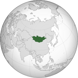 Location of ਮੰਗੋਲੀਆ (green)