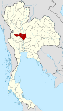 Map of Thailand highlighting Nakhon Sawan province