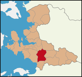 Map showing Torbalı District in İzmir Province