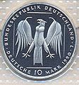 10,00 DM Sonderprägung 1991 „800 Jahre Deutscher Orden“ Wappenseite