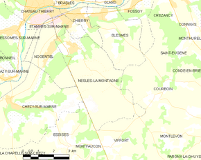 Poziția localității Nesles-la-Montagne