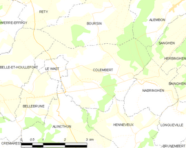 Mapa obce Colembert