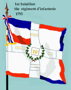 Drapeau du 1er bataillon du 10e régiment d'infanterie de ligne de 1793 à 1804