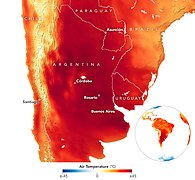 Heat wave intensification. Events like the 2022 Southern Cone heat wave are becoming more common.[283]