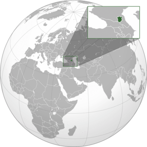 Чеченская Республика Ичкерия на карте (заявленная территория, де-факто бывшая подконтрольной с осени 1996 по осень 1999)
