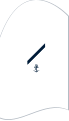 Dienstgradabzeichen eines Gefreiten (10-er Verwendungsreihe) auf dem Oberärmel des weißen Hemdes für Marineuniformträger