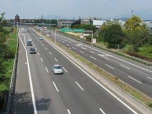 Autostrada A4 runs through Po Valley linking Turin and Trieste via Milan and Venice