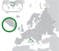 Lokasion ti  Siudad ti Batikano  (berde) idiay Europa  (nangisit a kolordapo)  —  [Leyenda]