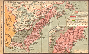 Colonias de América del Norte en el año 1763-1776.